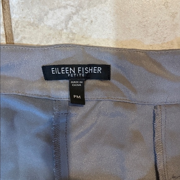 Eileen Fisher Petite Gray Silk Pleated Wide Leg Slouchy Trousers Pants M - Picture 2 of 8